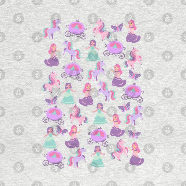 unicorn and princess pattern by Aesthetic_cornerr